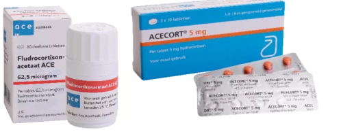 Hydrocortison en Fludrocortison zijn leverbaar.